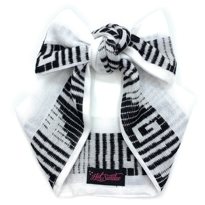Sarape Head Wrap - White / Black