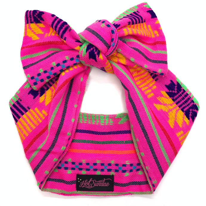 Sarape Head Wrap - B. Gum Pink Piña
