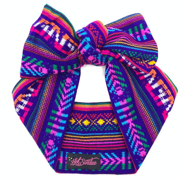 Sarape Head Wrap - Purple Geo