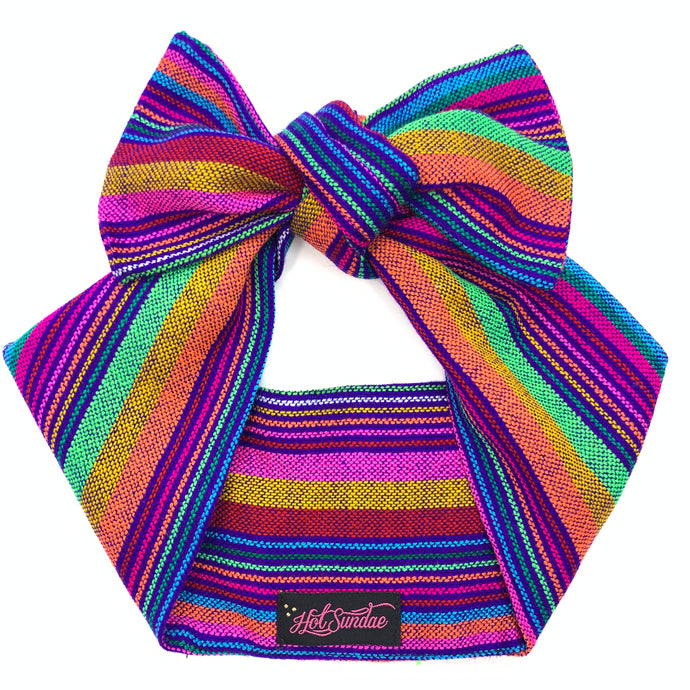 Sarape Head Wrap - Purple Stripe