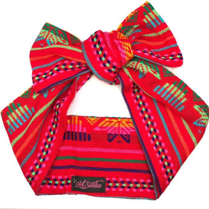 Sarape Head Wrap - Red Star