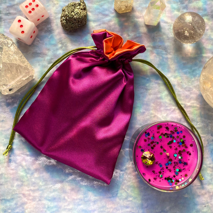 Satin Bag - Magenta/Coral